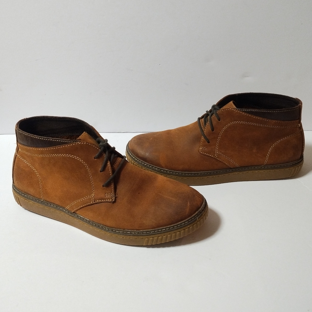 Johnston & Murphy Sheepskin Leather Wallace Chukka Boots Brown Mens 11M